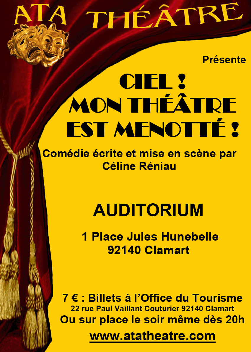 Affiche Ciel mon theatre est menotté, piece de Celine Reniau